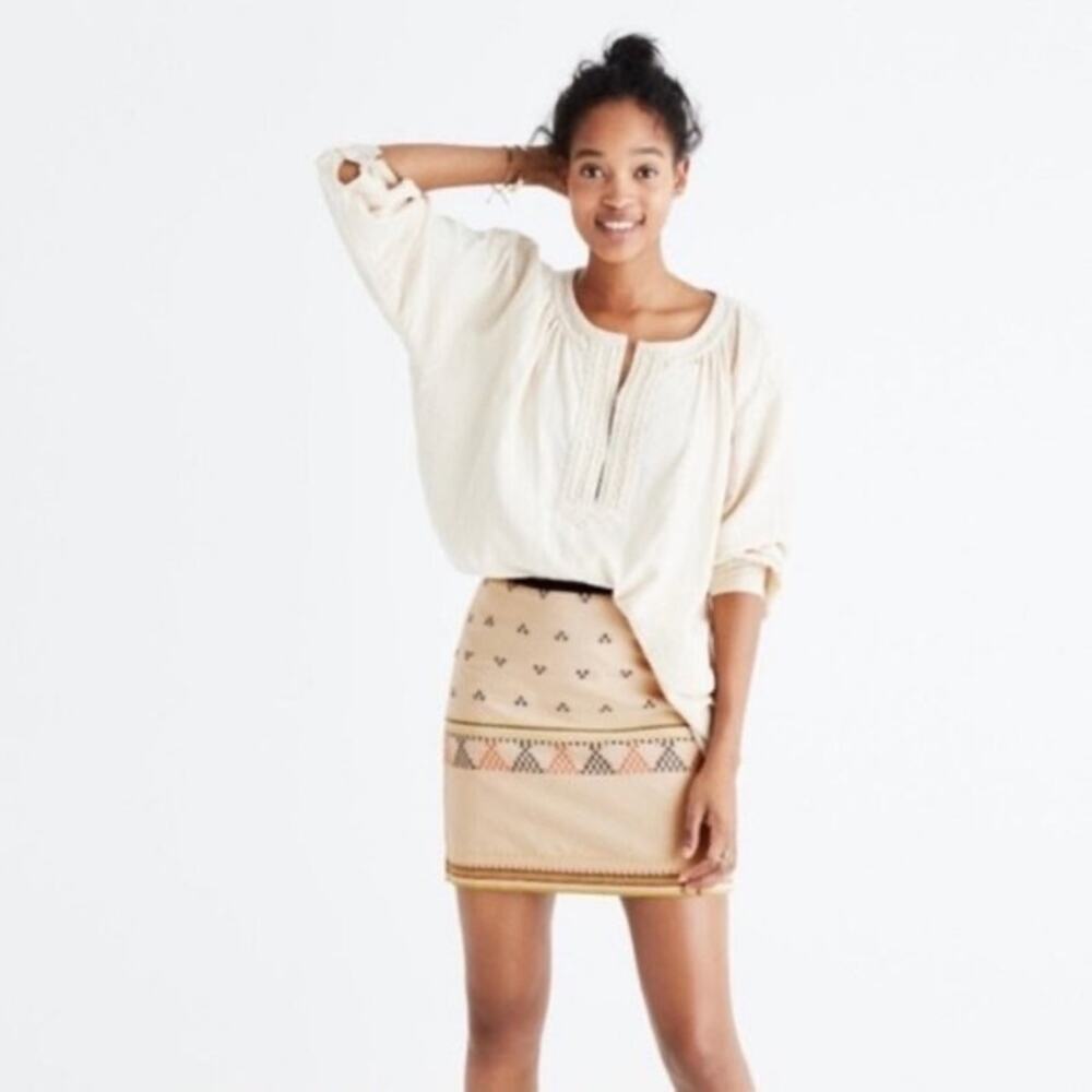 Madewell | Embroidered Gamine Mini Skirt | Triangle Jacquard | Women’s Size 14